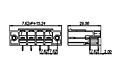 ECH762RTM-XXP 0.300 Inch (in) Pitch Diameter Printed Circuit Board (PCB) Connector Socket - 2