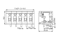 DT-123HVR-XXP 0.295 Inch (in) Pitch Diameter Printed Circuit Board (PCB) Terminal Block - 2