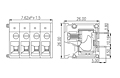 DT-2321-XXP 0.3 Inch (in) Pitch Diameter Printed Circuit Board (PCB) Terminal Block - 2