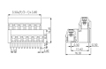 EK350V4L-XXP 0.138 Inch (in) Pitch Diameter Printed Circuit Board (PCB) Terminal Block - 2