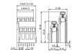 EK500V2L-XXP 0.197 Inch (in) Pitch Diameter Printed Circuit Board (PCB) Terminal Block - 2