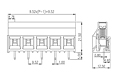 EK950V-XXP 0.375 Inch (in) Pitch Diameter Printed Circuit Board (PCB) Terminal Block - 2