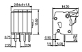 WKV254A-XXP 0.1 Inch (in) Pitch Diameter Printed Circuit Board (PCB) Terminal Block - 2