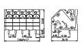 WSKA750S-XXP 0.295 Inch (in) Pitch Diameter Printed Circuit Board (PCB) Terminal Block - 2