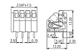 0136-20XX 0.138 Inch (in) Pitch Diameter Printed Circuit Board (PCB) Terminal Block - 2