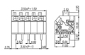 0137-40XX 0.138 Inch (in) Pitch Diameter Printed Circuit Board (PCB) Terminal Block - 2