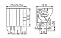 141V-XXP 0.1 Inch (in) Pitch Diameter Printed Circuit Board (PCB) Terminal Block - 2