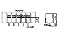 DT-25-A01W-XX 0.3 Inch (in) Pitch Diameter Single Row Barrier Terminal Block - 2