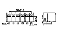 DT-25-B14W-XX 0.3 Inch (in) Pitch Diameter Single Row Barrier Terminal Block - 2