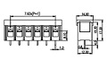 DT-2C-B01W-XX 0.3 Inch (in) Pitch Diameter Single Row Barrier Terminal Block - 2