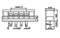 DT-2G-A02W-XX 0.3 Inch (in) Pitch Diameter Single Row Barrier Terminal Block - 2