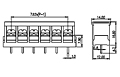 DT-2G-B01W-XX 0.3 Inch (in) Pitch Diameter Single Row Barrier Terminal Block - 2