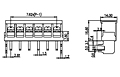 DT-2G-B95W-XX 0.3 Inch (in) Pitch Diameter Single Row Barrier Terminal Block - 2