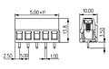 EK500V-XXP 0.197 Inch (in) Pitch Diameter Printed Circuit Board (PCB) Terminal Block - 2