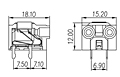 0146-0102 0.295 Inch (in) Pitch Diameter Printed Circuit Board (PCB) Terminal Block - 2