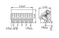 EK500A-XXP 0.197 Inch (in) Pitch Diameter Printed Circuit Board (PCB) Terminal Block - 2