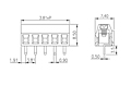 EK381V-XXP 0.15 Inch (in) Pitch Diameter Printed Circuit Board (PCB) Terminal Block - 2