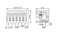 DT-123RA-XXP 0.197 Inch (in) Pitch Diameter Printed Circuit Board (PCB) Terminal Block - 2