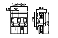 3ESDP-XXP 0.300 Inch (in) Pitch Diameter Printed Circuit Board (PCB) Connector-Plug - 2